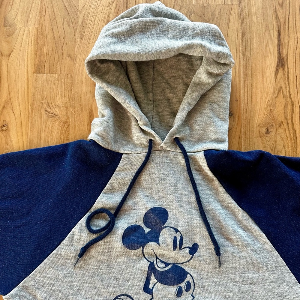 Vintage Authentic Rare Disney Casuals Mickey Mouse Raglan Sleeves Hoodie - Picture 5 of 11